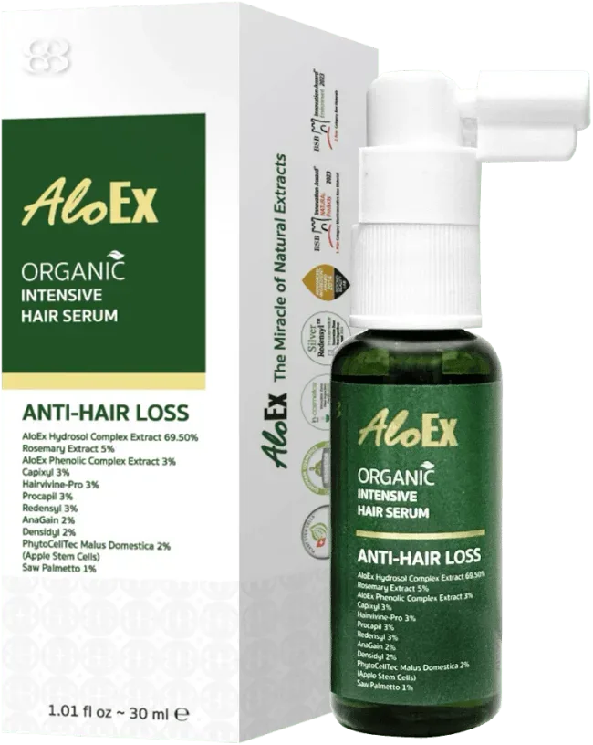 AloEx Organic Intensive Hair Serum packaging