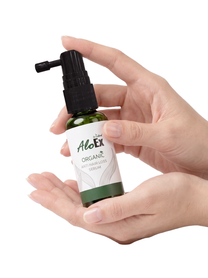 มือถือผลิตภัณฑ์ AloEx Organic Anti Hair Loss Serum