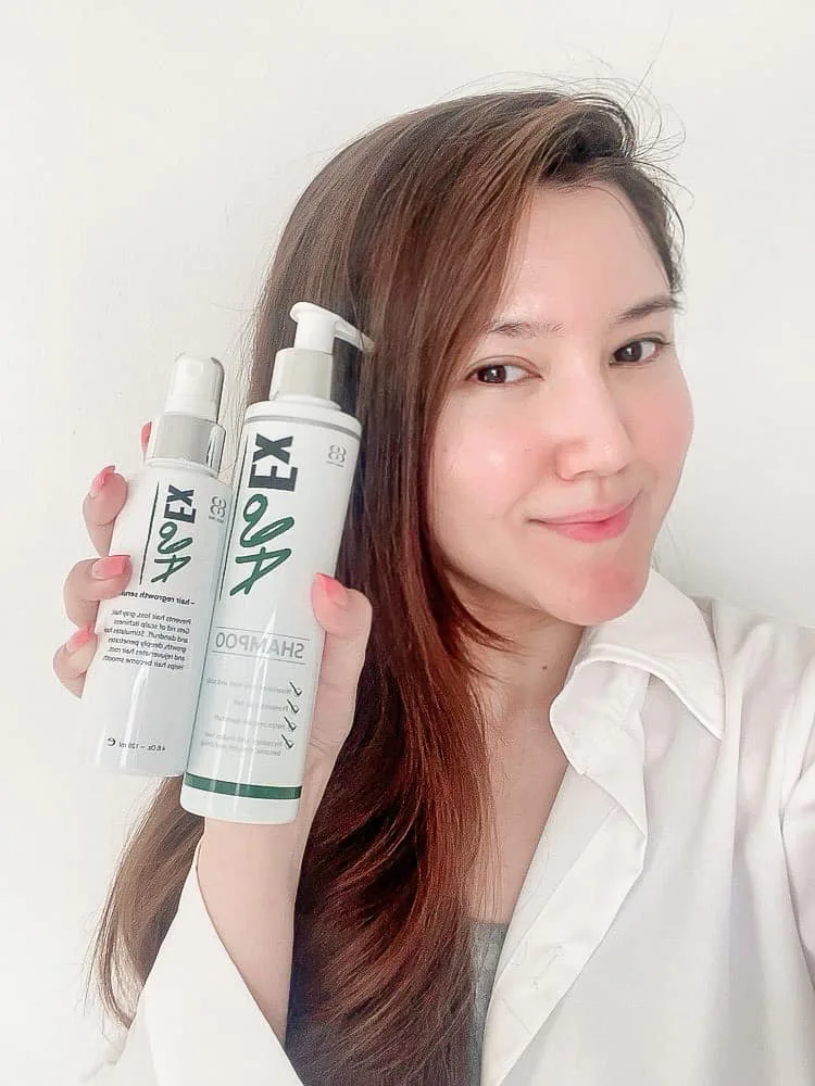AloEx ခေါင်းလျှော်ရည်နဲ့ ဆီးရမ်က ဆံပင်ကျွတ်တဲ့သူတွေအတွက် အထူးတီထွင်ထားတာ။